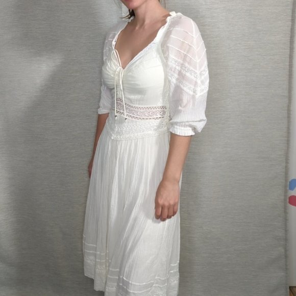 Free People white lace embroidered Dress - Picture 3 of 11
